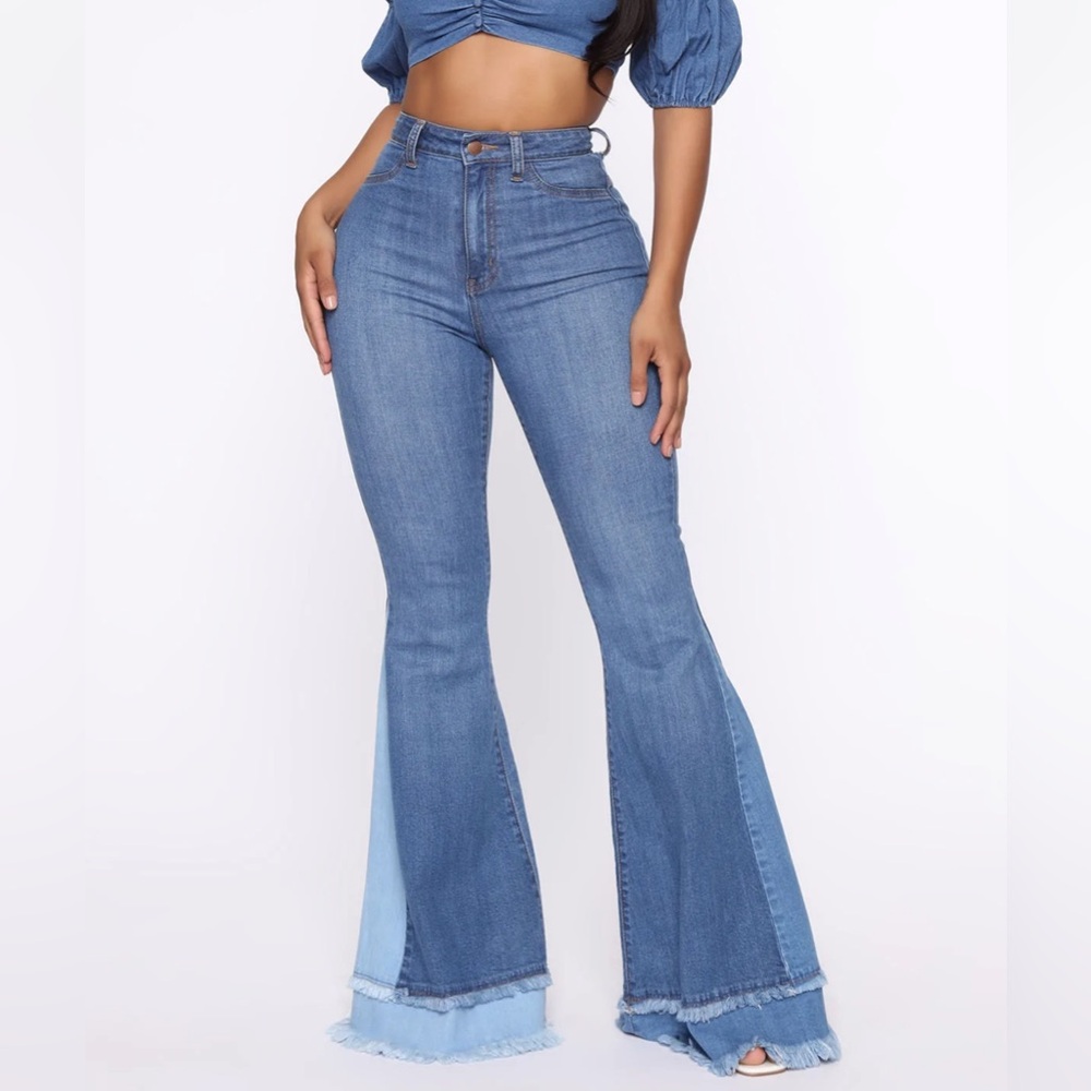 Fashion nova size 11 wide leg jeans